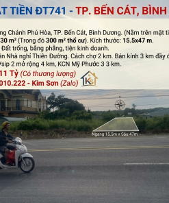 MẶT TIỀN KINH DOANH ĐT741. DT: 730 M2 THỔ CƯ 300